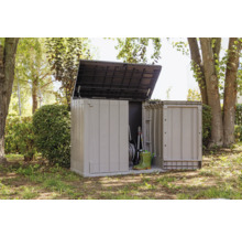 Mülltonnenbox Stora Way Plus XL inkl. Gasdruckfedern 145 x 85 x 124,5 cm Holzoptik taupe-anthrazit