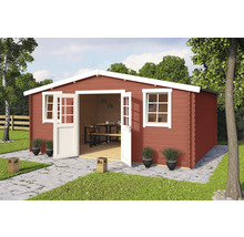 Gartenhaus Outdoor Life Wels 5 inkl. Fußboden 548,8 x 420 cm schwedischrot