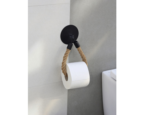 Toilettenpapierhalter mit Seilaufhängung an der Wand