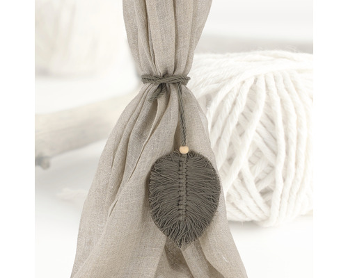 Gardinenhalter mit Makramee Federdetail