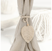 Gardine mit dekorativem Blatt-Raffhalter