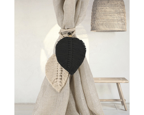 Dekorative Vorhanghalter mit Blattdesign aus Makramee