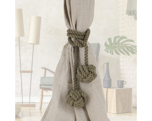 Dekorativer Vorhanghalter aus Seil mit Knoten