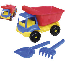 Kipp-LKW 27x16x20 cm mit Schaufel, Harke