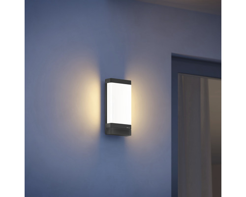 Außenwandleuchte an einer Wand montiert.