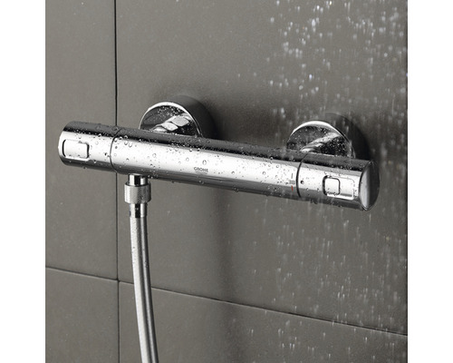 Grohe Thermostatbatterie zur Wandmontage mit Brauseschlauch