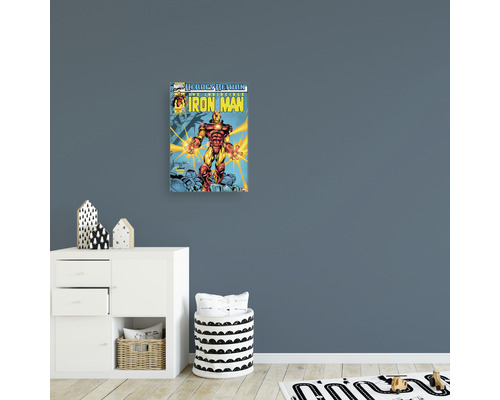 Wandbild mit Iron Man Comic Motiv im Kinderzimmer