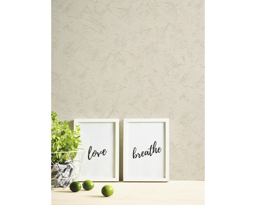 Wandgestaltung mit zwei gerahmten Bildern und Pflanze