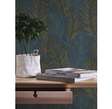 Vliestapete 39038-7 Attractive 2 Palmenblätter petrol-gelb-thumb-4 Vliestapete 39038-7 Attractive 2 Palmenblätter petrol-gelb-thumb-4