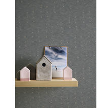 Vliestapete 38742-1 Nara Ethno Wellenmuster blau-thumb-2