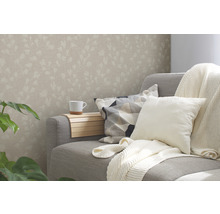 Vliestapete 38747-4 Nara Blätterranke graubeige