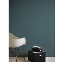 Vliestapete 38745-9 Nara Uni Leinenoptik petrol-thumb-3