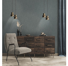 Vliestapete 38742-1 Nara Ethno Wellenmuster blau-thumb-3