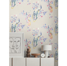 Vliestapete 38906-4 House of Turnowsky Pfau Blumen grau blau rot-thumb-2