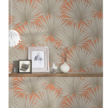 Vliestapete 39090-3 Antigua Palmenblätter orange-beige-thumb-3