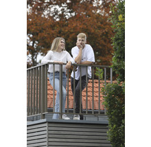 Pertura Geländer-Komplettset Triton taupe U-Form Aluminium für Bodenmontage 4 m-thumb-7