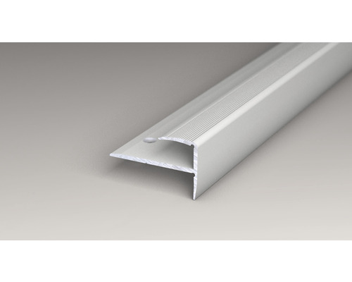 Treppenkantenprofil aus Metall mit geriffelter Oberfläche