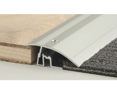 Aluminium Übergangsprofil zwischen Holzboden und Teppich