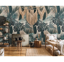Fototapete Vlies 39180-1 The Wall II Monstera petrol 3-tlg. 159 x 280 cm