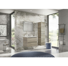 Badmöbel-Set Sanox Pulse BxHxT 120 x 170 x 50 cm Frontfarbe eiche grau mit Waschtisch Mineralguss weiß und Waschtischunterschrank Doppelwaschtisch Spiegel-thumb-5
