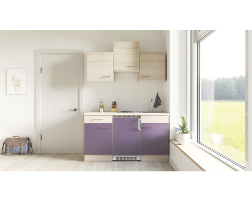 Singleküche Flex Well Focus 150,5 cm Frontfarbe Akazie Aubergine Matt Korpusfarbe Akazie inkl. Einbaugeräte 00008311 Singleküche Flex Well Focus 150,5 cm Frontfarbe Akazie Aubergine Matt Korpusfarbe Akazie inkl. Einbaugeräte 00008311