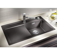 Spüle Blanco ZENAR 45 S-F 848 x 498 mm softweiß 527179 1 Spülbecken Flächenbündig Flächenbündige Optik Mit Tropffläche Becken links