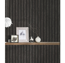 Vliestapete 39109-4 Holzpaneele grau-schwarz
