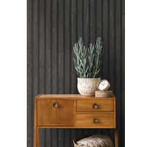 Vliestapete 39109-4 Holzpaneele grau-schwarz