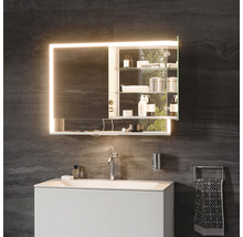 Spiegelschrank KEUCO Royal Lumos 80 x 16,5 x 73,5 cm silber 2-türig LED IP 24 Unterputz 713