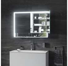 Spiegelschrank KEUCO Royal Lumos 80 x 16,5 x 73,5 cm silber 2-türig LED IP 24 Unterputz 713