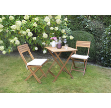 Gartenmöbelset GARDEN PLACE Lisa 2 -Sitzer 3 tlg. braun aus Holz, klappbar, inkl. Sitzkissen