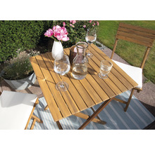 Gartenmöbelset GARDEN PLACE Lisa 2 -Sitzer 3 tlg. braun aus Holz, klappbar, inkl. Sitzkissen