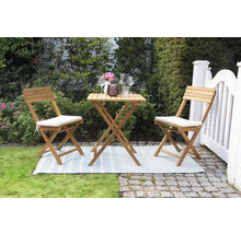 Gartenmöbelset GARDEN PLACE Lisa 2 -Sitzer 3 tlg. braun aus Holz, klappbar, inkl. Sitzkissen