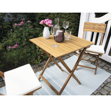 Gartenmöbelset GARDEN PLACE Lisa 2 -Sitzer 3 tlg. braun aus Holz, klappbar, inkl. Sitzkissen