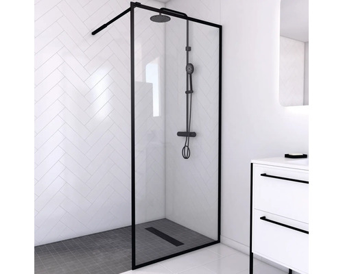 Walk In Aurlane 90 cm Profil schwarz Klarglas Reversibel Walk In Aurlane 90 cm Profil schwarz Klarglas Reversibel