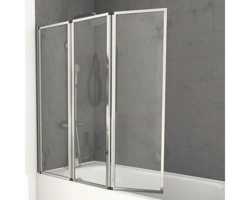 Badewannenaufsatz aus Glas mit drei Elementen im Badezimmer