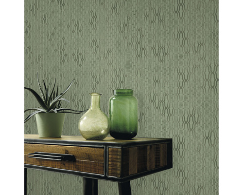 Tapete mit abstraktem Muster auf einer Wand