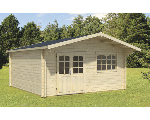 Gartenhaus Outdoor Life Spiekeroog 2 inkl. Vordach, Fußboden 522,2 x 530 cm natur Holzgartenhaus mit Doppeltür und Fenster