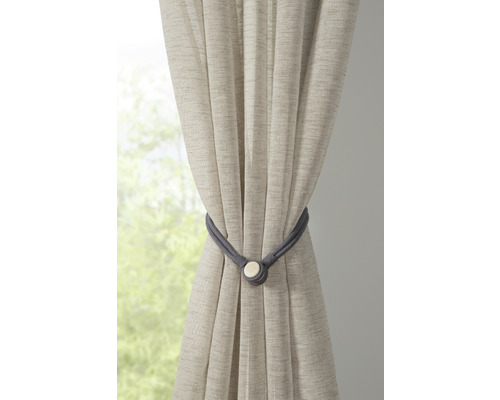 Gardine mit grauem Vorhangband