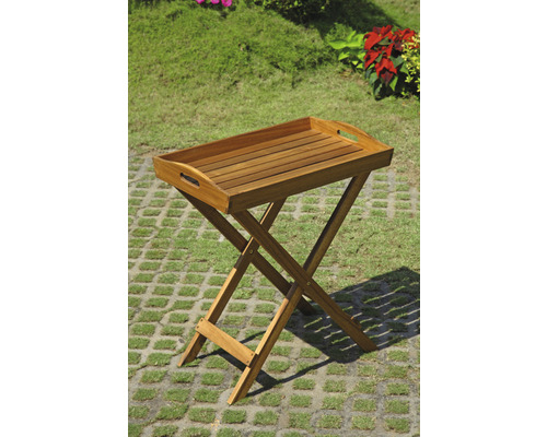 Zusammenklappbarer Serviertisch aus Holz für den Außenbereich