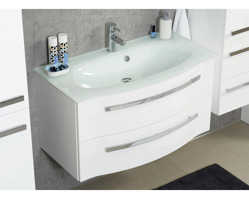 Badezimmermöbel mit Waschbeckenunterschrank und zwei Schubladen