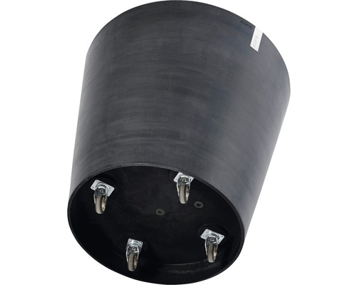 Schwarzer Pflanzkübel mit Rollen für den Au Außenbereich