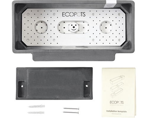 Ecobots Pflanzkasten Manhattan mit Zubehör für die Wandmontage