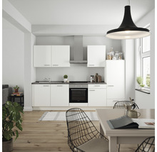 nobilia elements Küchenzeile mit Geräten Urban 300 cm alpinweiss matt vormontiert Variante rechts 4004539037434