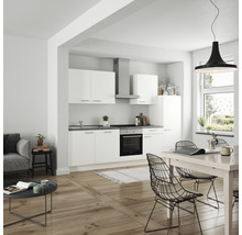 nobilia elements Küchenzeile mit Geräten Urban 300 cm alpinweiss matt vormontiert Variante rechts 4004539037434