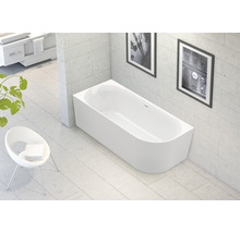 Vorwandbadewanne Raumsparbadewanne OTTOFOND Afinar Corner 80 x 180 cm weiß Glänzend Glatt 703944