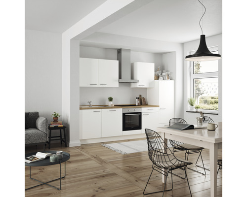 Nobilia elements Küchenzeile Urban 300 cm Frontfarbe weiß | HORNBACH | Herdumbauschränke