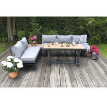 Loungeset Largo bellavista 5-Sitzer inkl. Auflagen Aluminium hellgrau