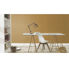 Arbeitszimmer mit Schreibtisch, Schreibtischlampe, Stuhl und Bücherregal