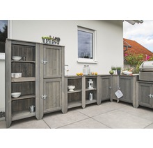 Gartenschrank/Outdoorküche Konsta Typ 559 Sideboard inkl. 2 Türen 80 x 40 x 73 cm hellgrau-thumb-2